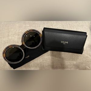 Celine Women's 61mm Oversize Round
Embellished Sunglasses Havana